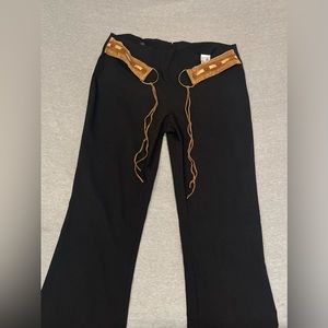 90s Black Belted Flare Pants